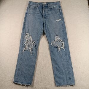 Agolde Jeans Womens 29 Blue Denim 90s High Rise Loose Fit Fall Out Straight Leg
